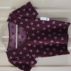 PINK REPUBLIC BRAND WOMEN'S JUNIOR SIZE PLUM SHORT SLEEVES CROP TOP, SIZE XL